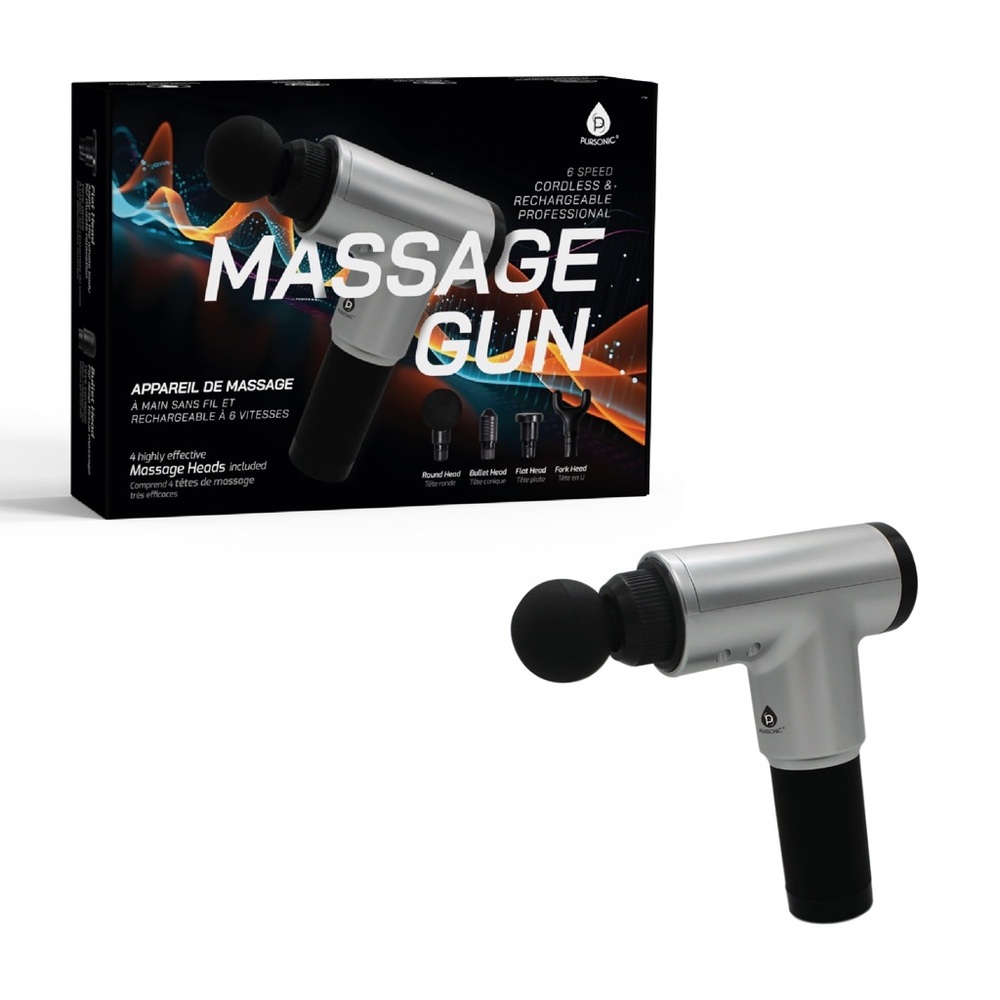 PURSONIC 6-Speed Cordless Rechargeable Professional Massage Gun